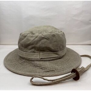 Stanton Mens Canvas Sun Bucket Hat Wide Brim Adjustable Safari Fishing  Khaki OS